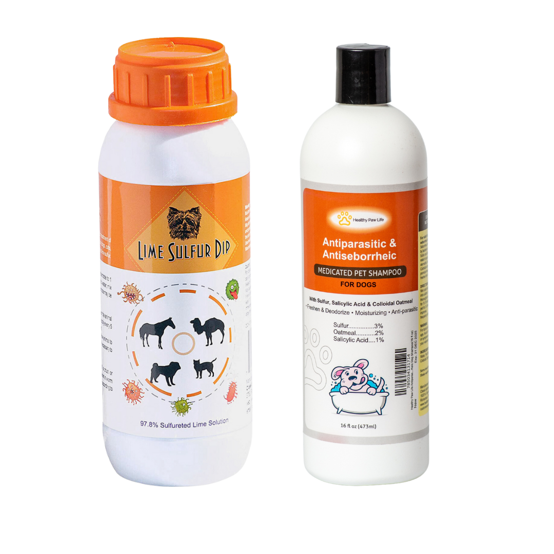 Skin & Coat Care Combo: Lime Sulfur Dip and Sulfur Dog Shampoo