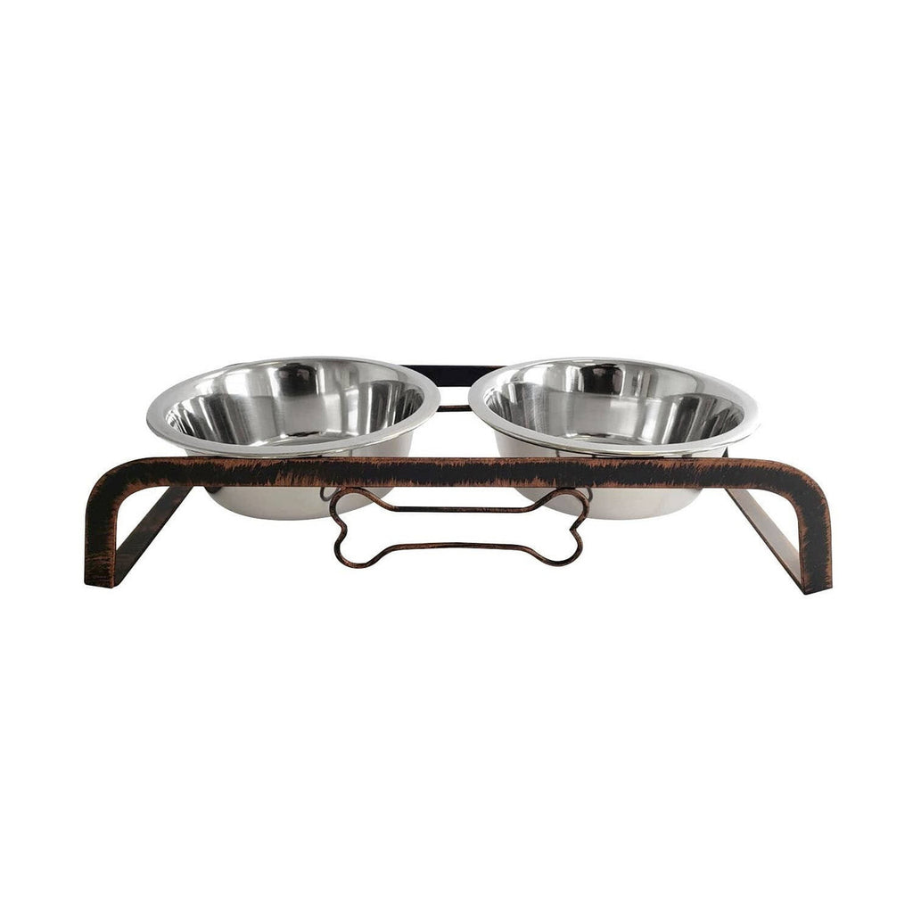 Rustic Elevated Dog Bowl Stand, 16oz - photo 6
