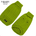 Cable Knit Dog & Cat Sweater, Avocado