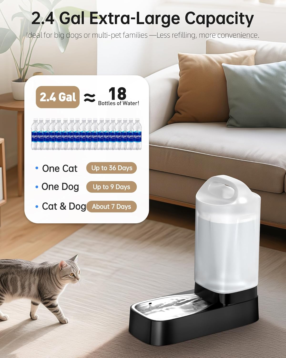 2.4 Gallon Gravity Pet Water Dispenser - photo 2