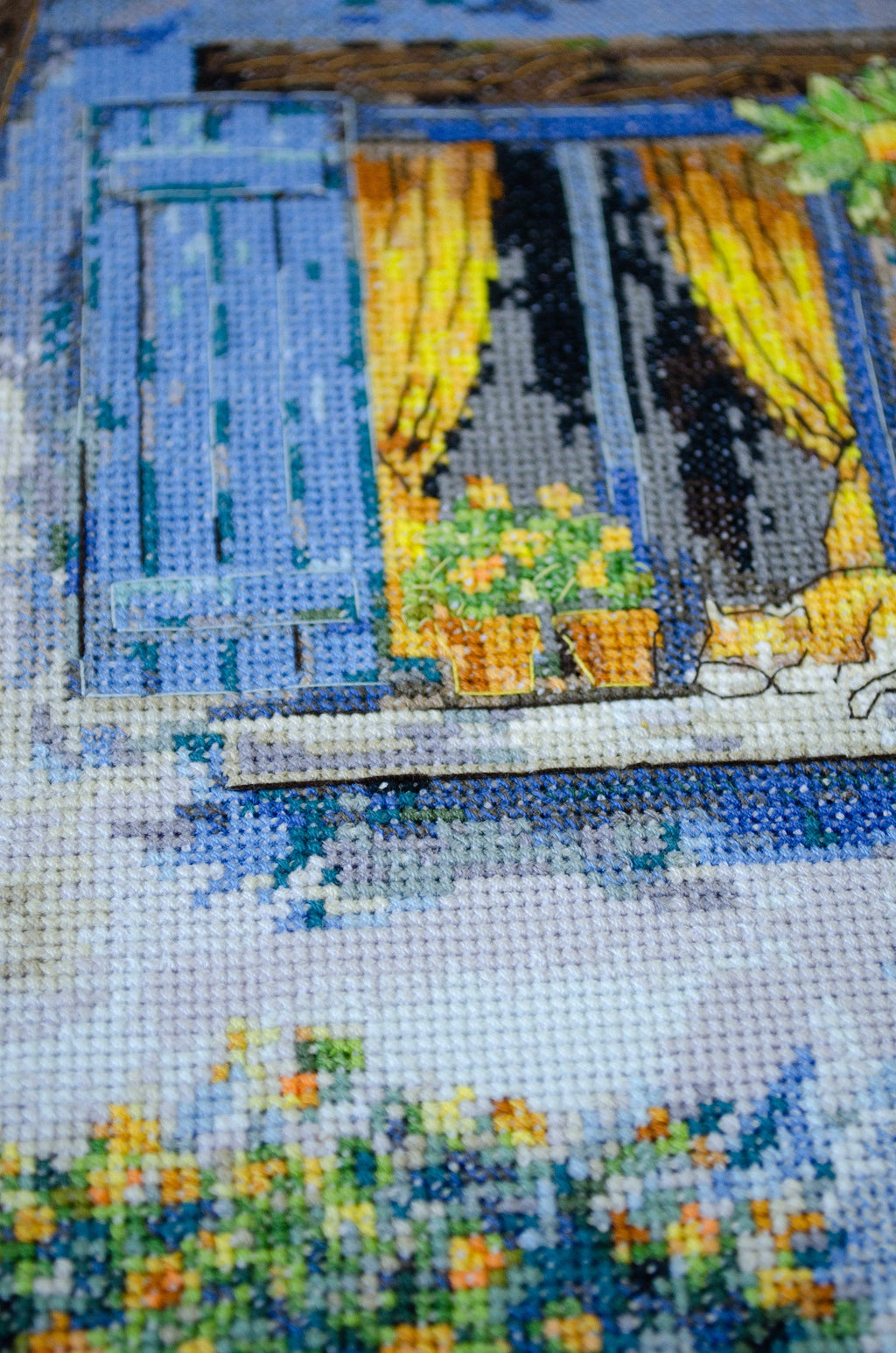 Mediterranean Reverie Window Cat Counted Cross-Stitch Kit by Abris Art AH-291