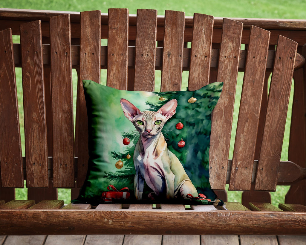 Peterbald Cat Christmas Throw Pillow - photo 2