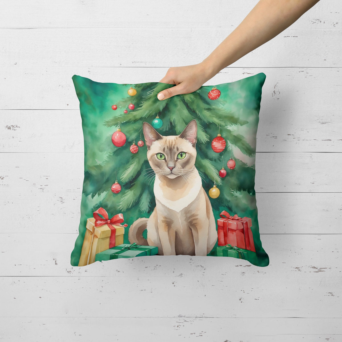 Tonkinese Cat Christmas Throw Pillow - photo 3