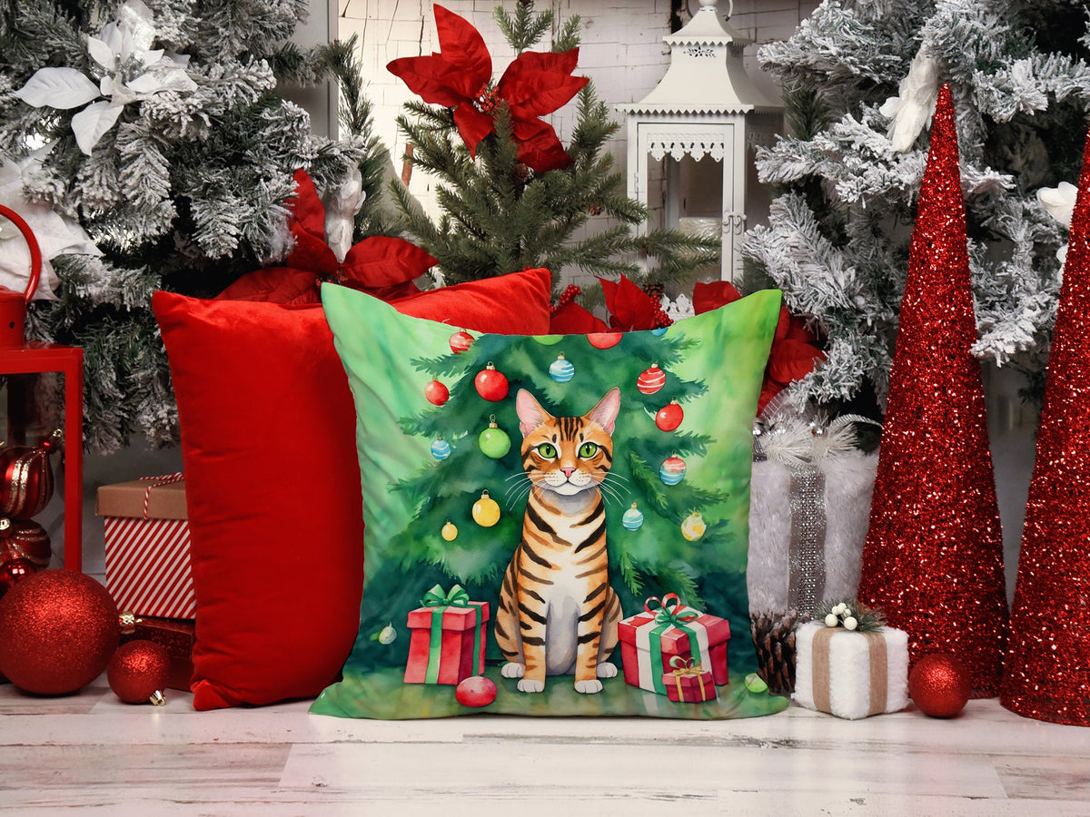 Toyger Cat Christmas Throw Pillow - photo 2