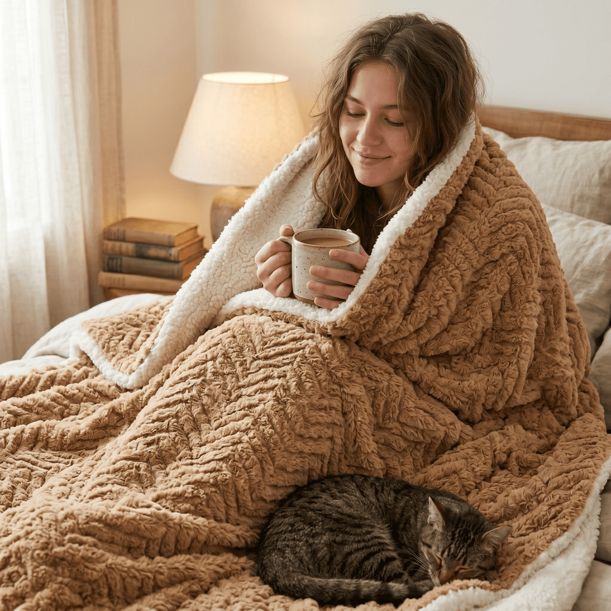 Brown Faux Fur Pet Blanket, Sherpa Throw - photo 5