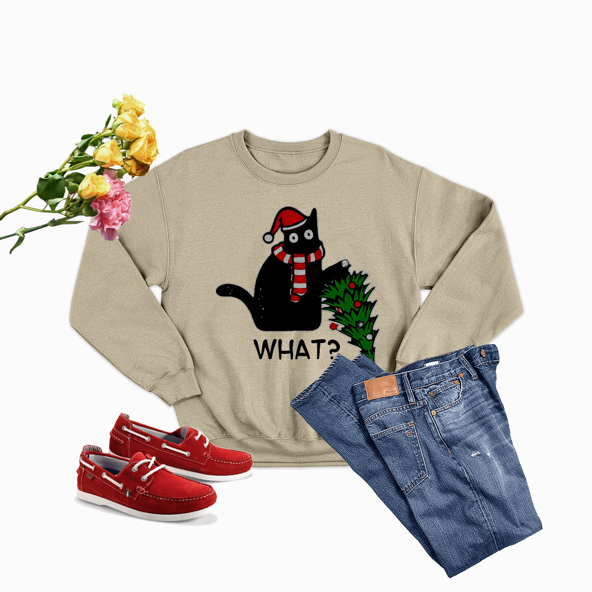 What Cat? Christmas Tree Sweatshirt