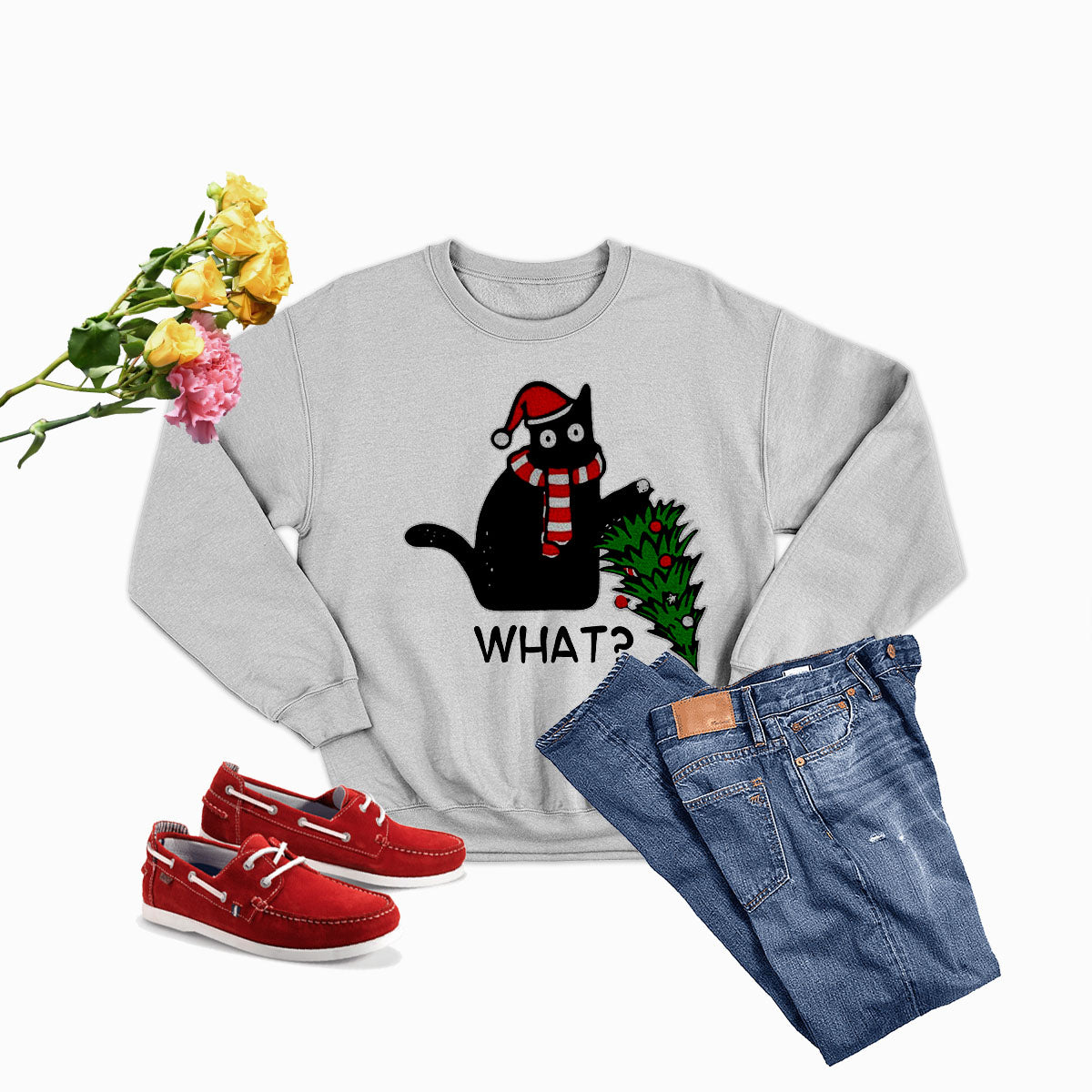 What Cat? Christmas Tree Sweatshirt