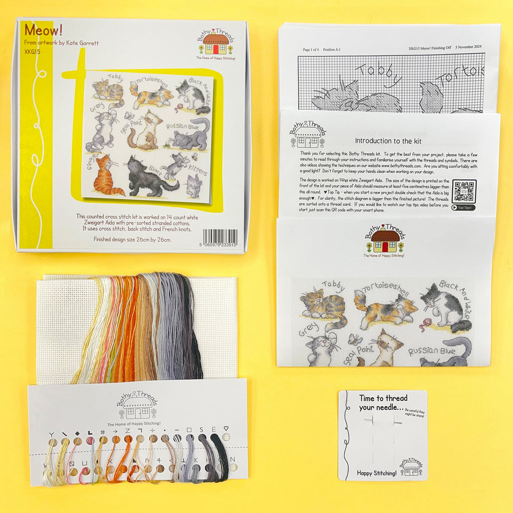Meow! Cat Breeds Counted Cross Stitch Kit by Bothy Threads XKG15