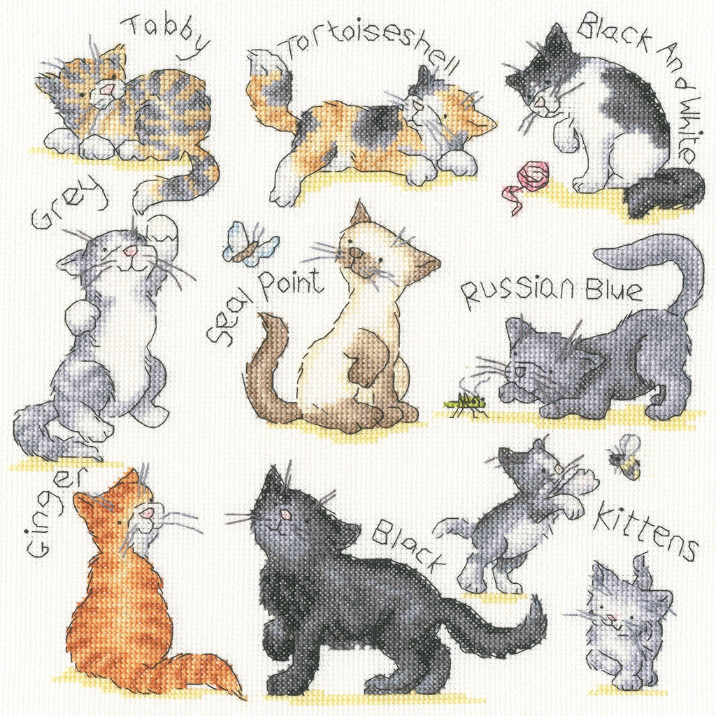 Meow! Cat Breeds Counted Cross Stitch Kit by Bothy Threads XKG15
