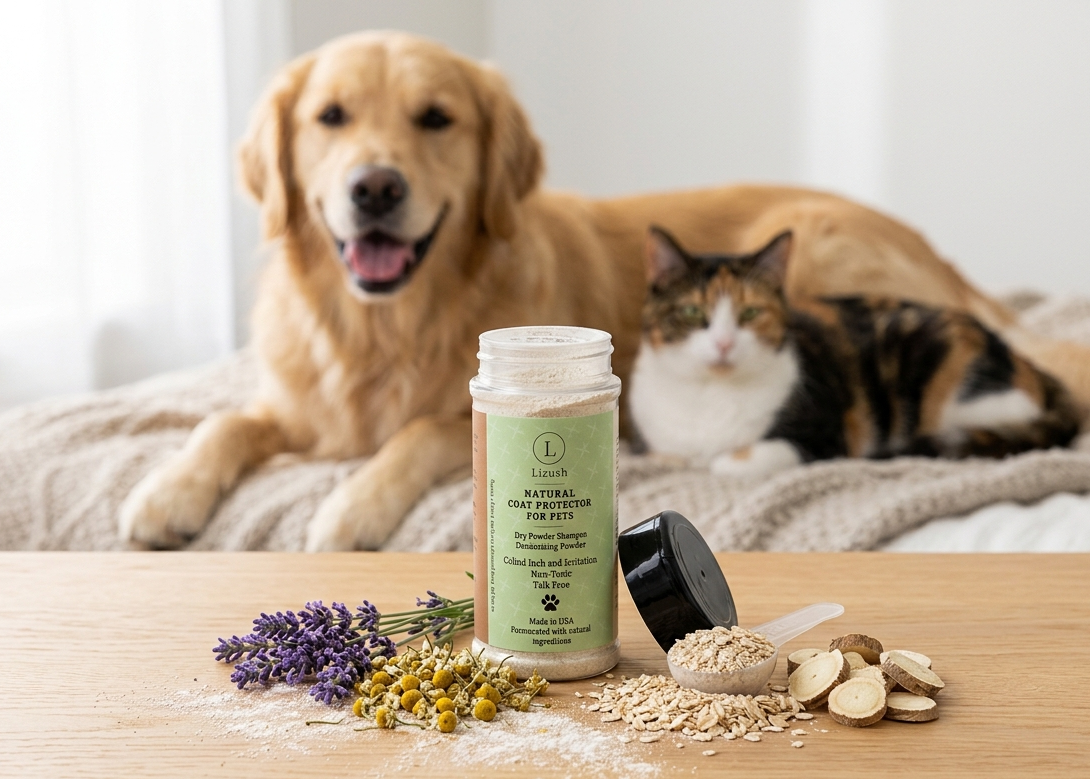 Natural Coat Protector Grooming Powder for Dogs & Cats