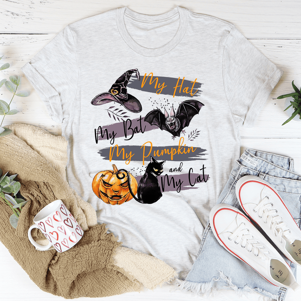 My Hat My Bat My Pumpkin And My Cat Tee