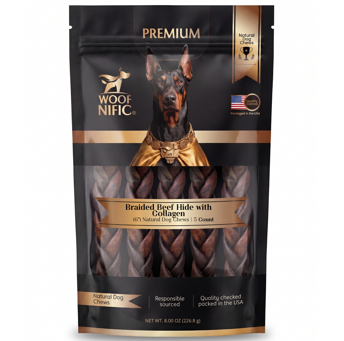 Braided Beef Hide with Collagen Dog Chew