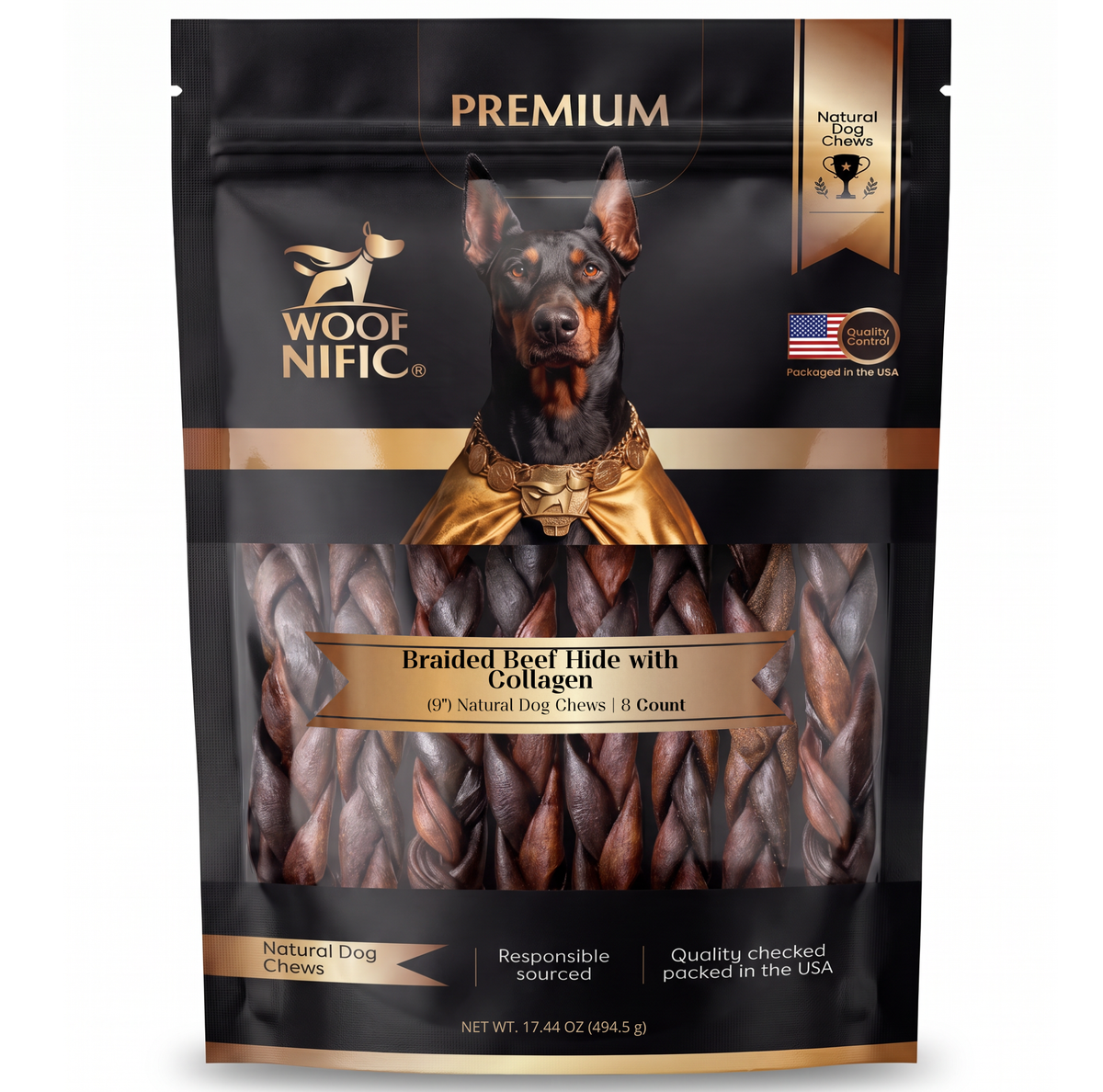 Braided Beef Hide with Collagen Dog Chew